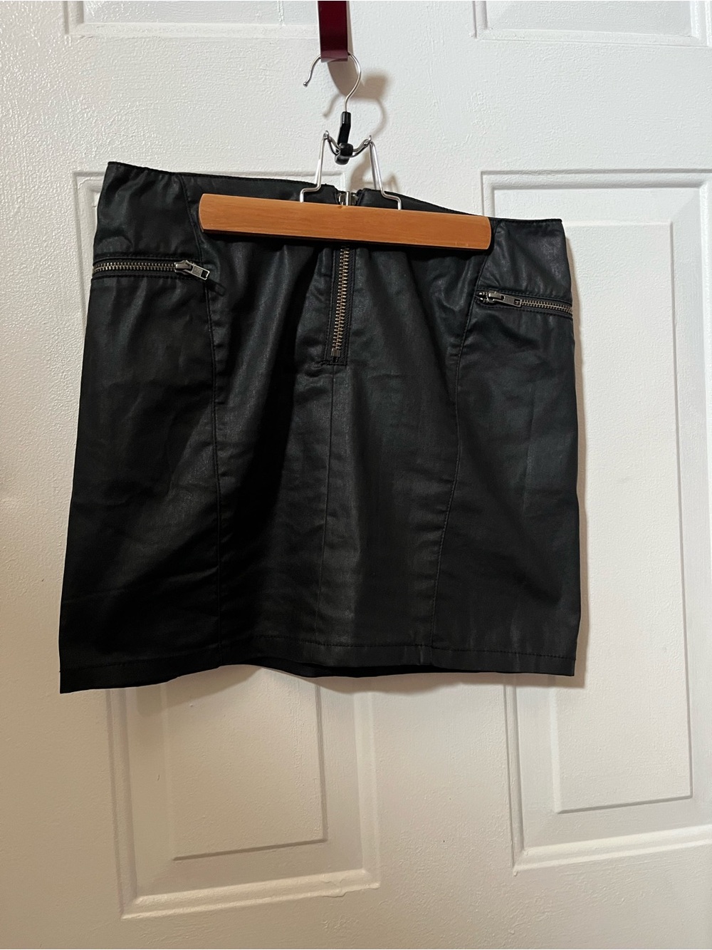 Rebecca Minkoff Black Mini Skirt with Brass Hardware